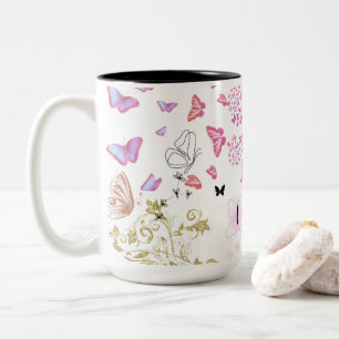 Butterflies & Flowers Mug Beautiful Floral Butte