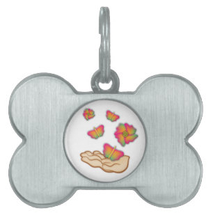 Butterflies & Flowers Pet Name Tag