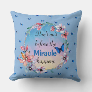 Butterflies & Flowers Positive Mindset Quote Cushion