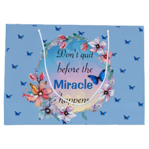 Butterflies & Flowers Positive Mindset Quote Large Gift Bag