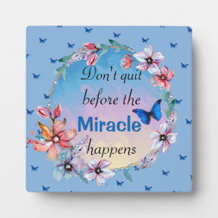 Butterflies & Flowers Positive Mindset Quote  Plaque