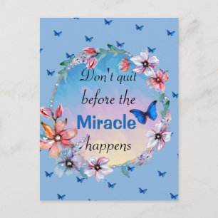 Butterflies & Flowers Positive Mindset Quote Postcard