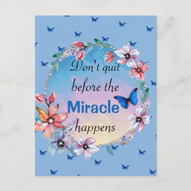 Butterflies & Flowers Positive Mindset Quote Postcard (Front)