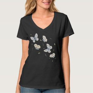 Butterflies Flying in Falling Leaves T-Shirt