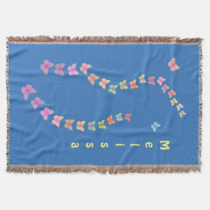 Butterflies flying woven throw blanket
