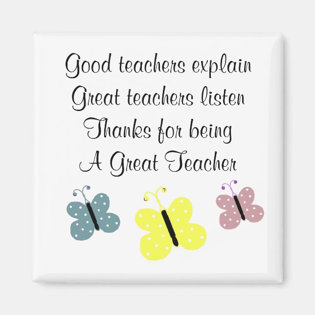 Butterflies for the Teacher Magnet (Front)