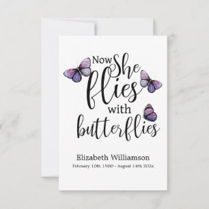 Butterflies Funeral Memorial Rememberance Card