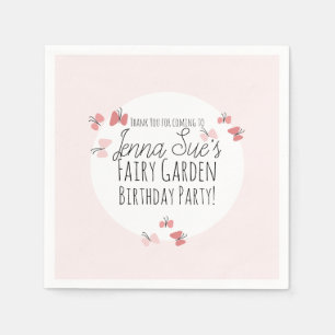 Butterflies Garden Birthday Pink       Napkin
