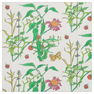 Butterflies Garden Vegetables Ladybug Fabric