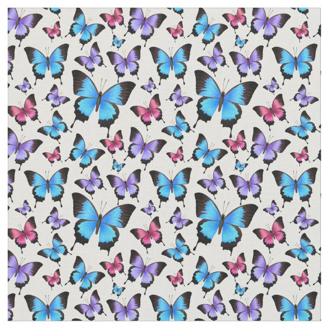 Butterflies Girly Fabric (Close Up)