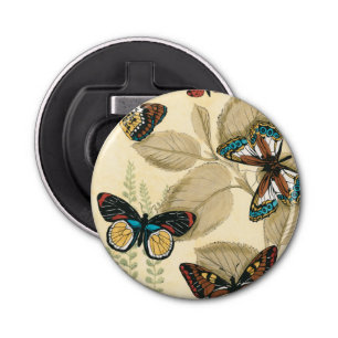Butterflies Gliding Over Leaves Bottle Opener