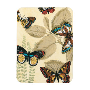 Butterflies Gliding Over Leaves Magnet