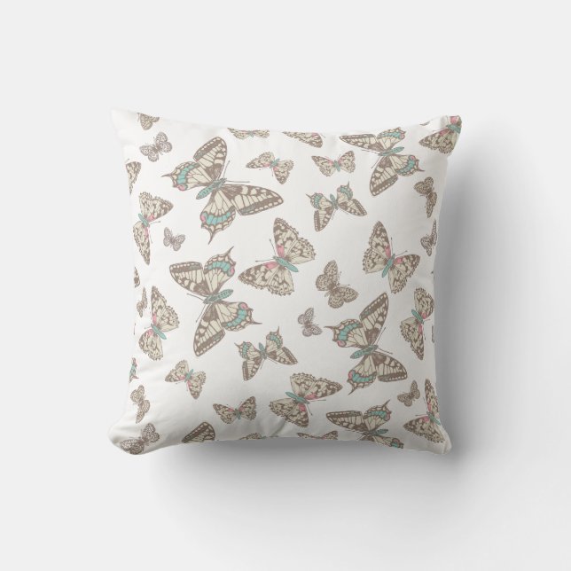 Butterflies graphic pattern pillow (Front)