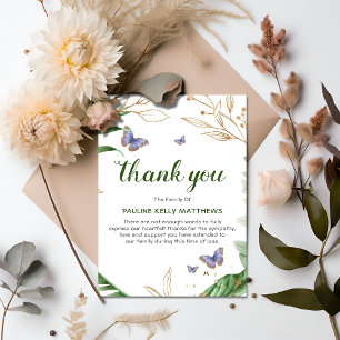 Butterflies & Greenery Funeral Thank You Card