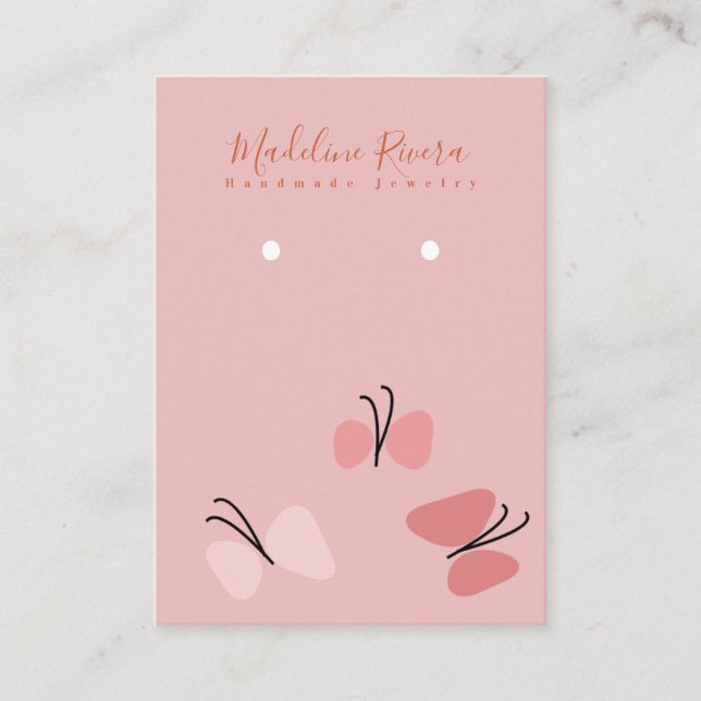 Butterflies Handmade Artisan Earing Display Card (Front)