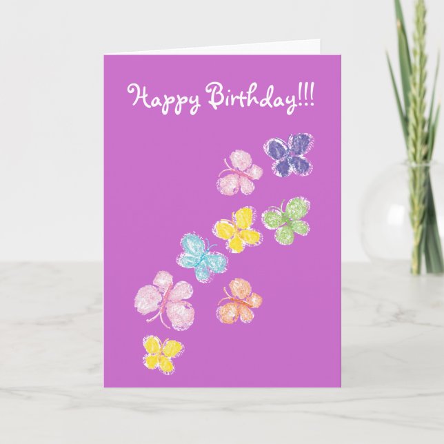 butterflies  Happy Birthday!!! Card (Front)