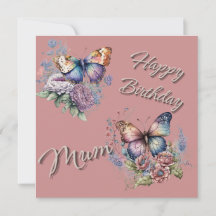 Butterflies Happy Birthday Mom 