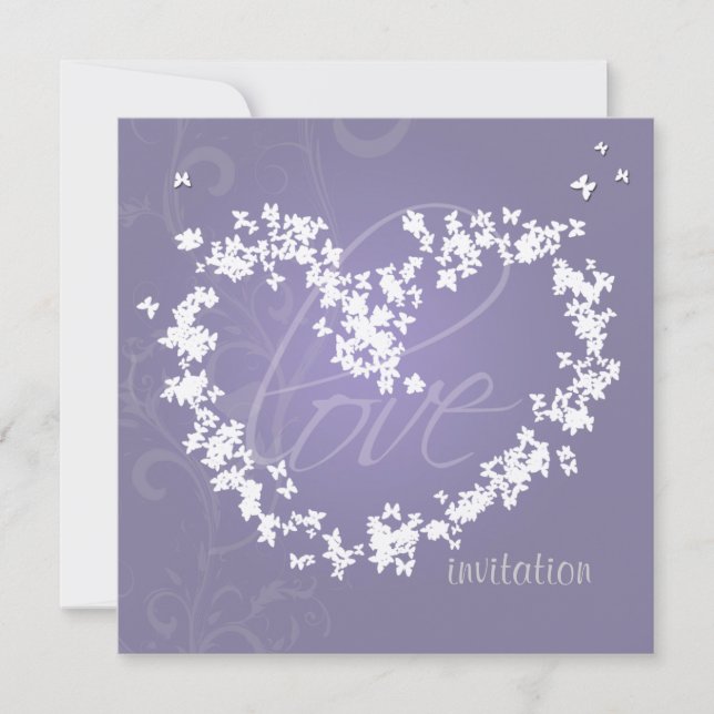 Butterflies heart/invitations invitation (Front)