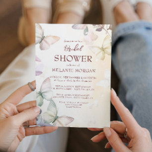 Butterflies I Floral Bridal Shower Invitation