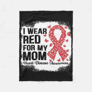 Butterflies I Wear Red For My Mum Heart Disease Aw Fleece Blanket