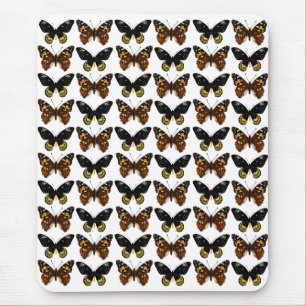 Butterflies in black and brown mouse pad
