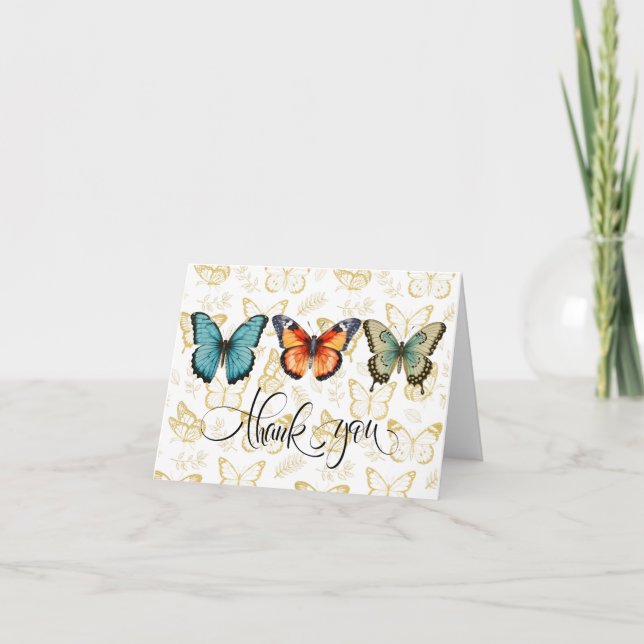 Butterflies in Bloom Thank You Card (Front)