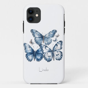 Butterflies in Delft Blue, customisable Case-Mate iPhone Case