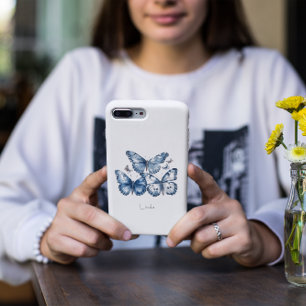 Butterflies in Delft Blue, customisable Case-Mate iPhone Case