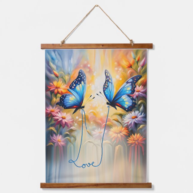 butterflies in love hanging tapestry (Front)