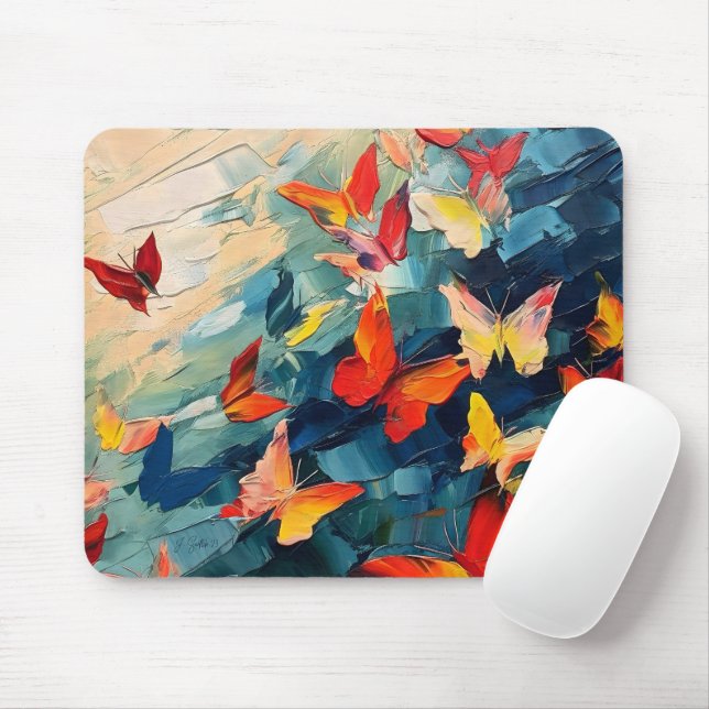 Butterflies in Motion Mouse Pad (With Mouse)
