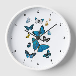 BUTTERFLIES IN NATURE LARGE CLOCK