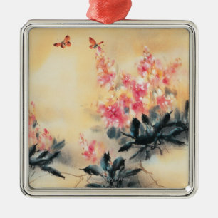 Butterflies in Spring Metal Tree Decoration
