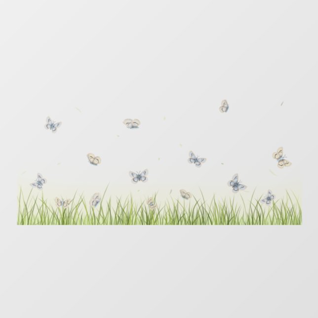 Butterflies in Sunny Meadow Seamless Window Decal (Sheet)