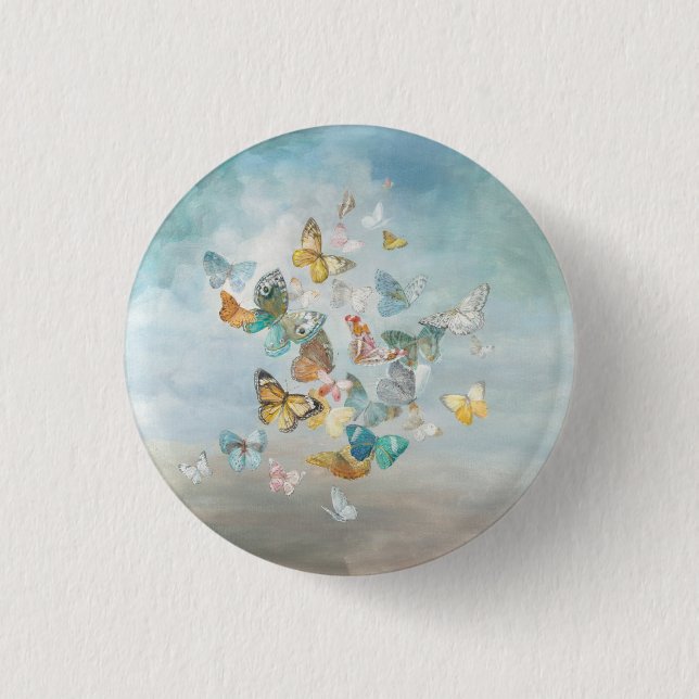 Butterflies in the Clouds 3 Cm Round Badge (Front)