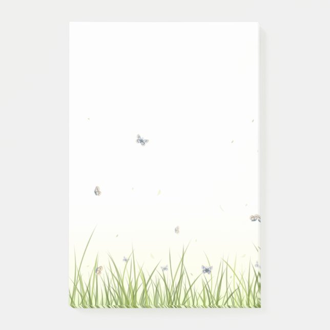Butterflies in the Grass Pretty Garden Scene Post-it Notes (Front)
