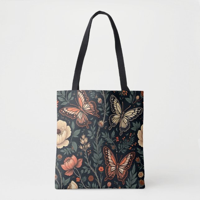 Butterflies in the Midnight Garden Tote Bag (Front)