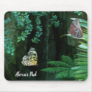 butterflies in tropical garden mouse pad