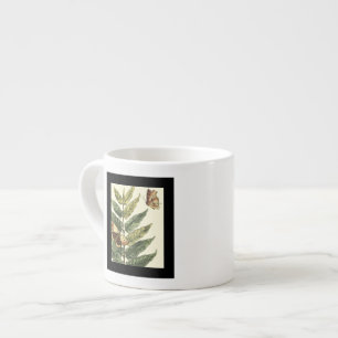 Butterflies & Leaves with Black Frame Espresso Cup
