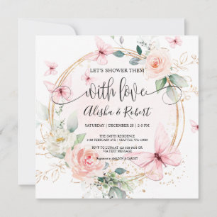 Butterflies Let's Shower Them With Love Couples Invitation