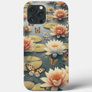 Butterflies Lilies in the Lake iPhone 13 Pro Max Case