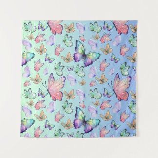 Butterflies Linear Gradient Background Pattern Tapestry