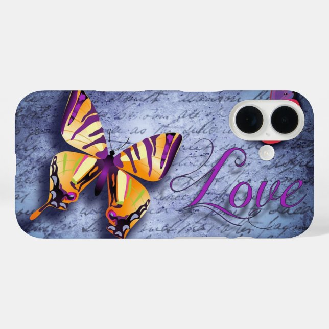 Butterflies love blue Case-Mate iPhone case (Back (Horizontal))