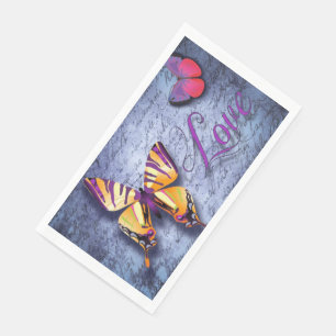 Butterflies love blue napkin
