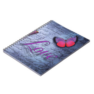 Butterflies love blue notebook