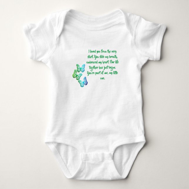 Butterflies, Love Poem for a Newborn Baby Bodysuit (Front)