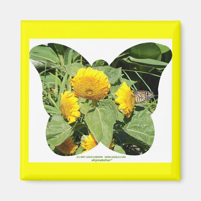 BUTTERFLIES LOVE SUNFLOWERS MAGNET (Front)