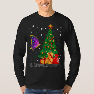 Butterflies Lover Gift Santa Hat Butterfly Christm T-Shirt