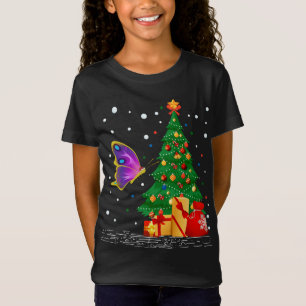 Butterflies Lover Gift Santa Hat Butterfly Christm T-Shirt