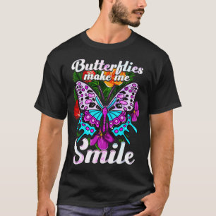 Butterflies Make Me Smile Cute Butterfly T-Shirt