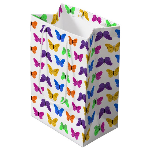 Butterflies Medium Gift Bag (Front Angled)